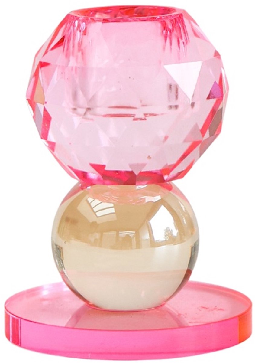 Glazen Kandelaar Roze - Radiant Rose - Aifcandles