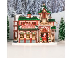 Lemax - 'Santa's Reindeer Stables' - Verlicht gebouw - Exclusief adapter (werkt ook op batterijen)