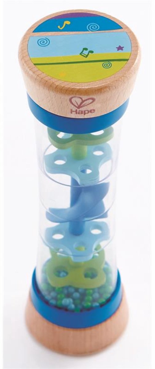 Hape Regenmaker Blauw - Houten Babyspeelgoed met Kalmerende Regengeluiden vanaf 0 Maanden — afbeelding 6