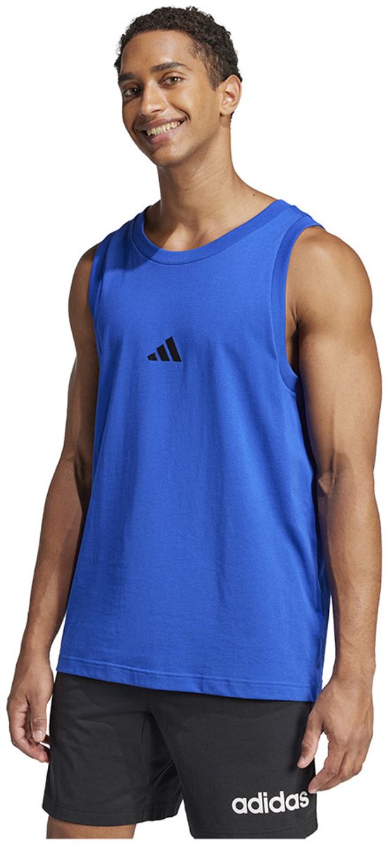 Adidas Essentials Small Logo Mouwloos T-shirt L Man Zwart