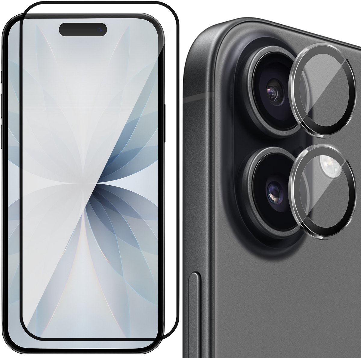 Screenprotector & Camera Protector geschikt voor iPhone 17 - Volledig Dekkend Glas