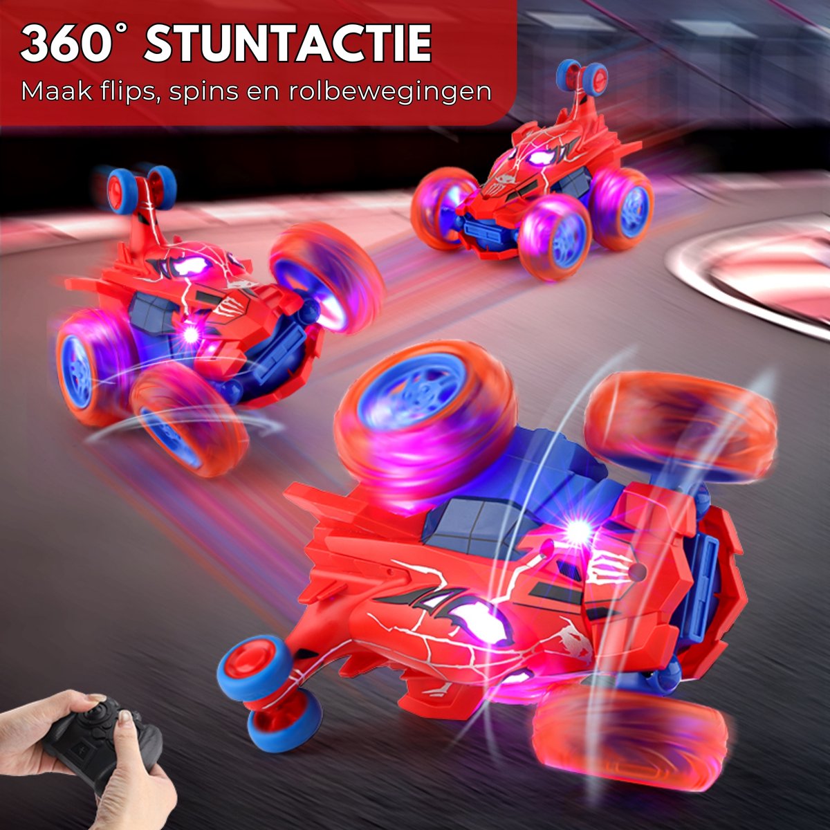 Boncy® Bestuurbare RC Auto - 3D Functie - Jongens Meisje Volwassenen - Robot Speelgoed Binnen & Buiten - Afstandbestuurbaar Race Drift Car - Afstandsbestuurbaar Raceauto Accu Spiderman Alternatief Stuntauto - Bestuurbaar Elektrisch Autos Actiefiguur — afbeelding 3