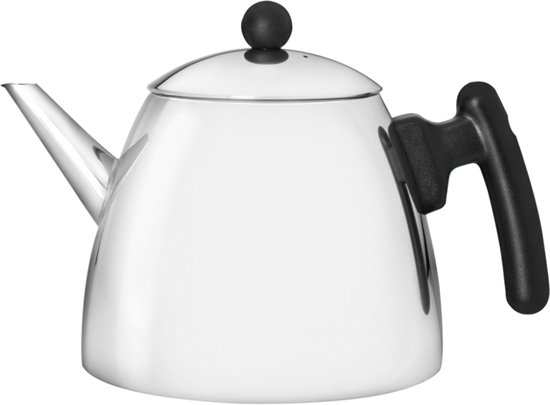 Bredemeijer - Theepot Duet Classic dubbelwandig - 1,2L - RVS - Zwart beslag