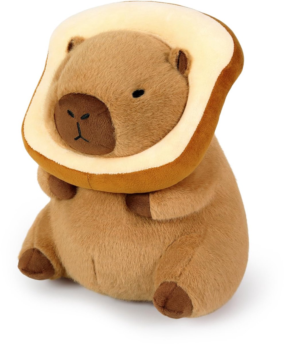 Klikkopers® - Capybara Knuffel - 32 CM - Capibara Brood Knuffel - Kawaii Knuffel - Kawaii Kussen