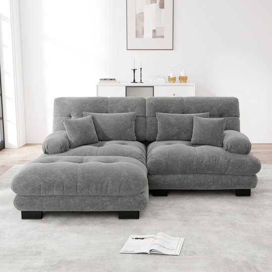 2-zits Cloud Sofa dicht bij de vloer, grote bank zonder montage met