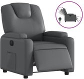 vidaXL - Fauteuil - verstelbaar - elektrisch - kunstleer - grijs