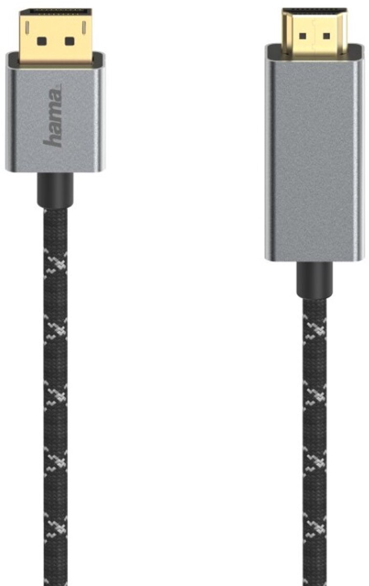 Hama Videokabel DisplayPort-st. - HDMI™-st. Ultra-HD 4K@60Hz Alu 1,50 M
