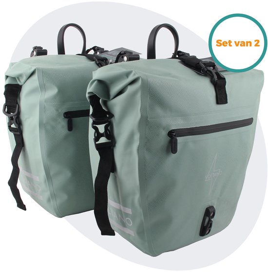 Voltano Enkele Fietstas Set E-bike - Mint Groen - 2 x 23 Liter - Gratis Schouderband -...