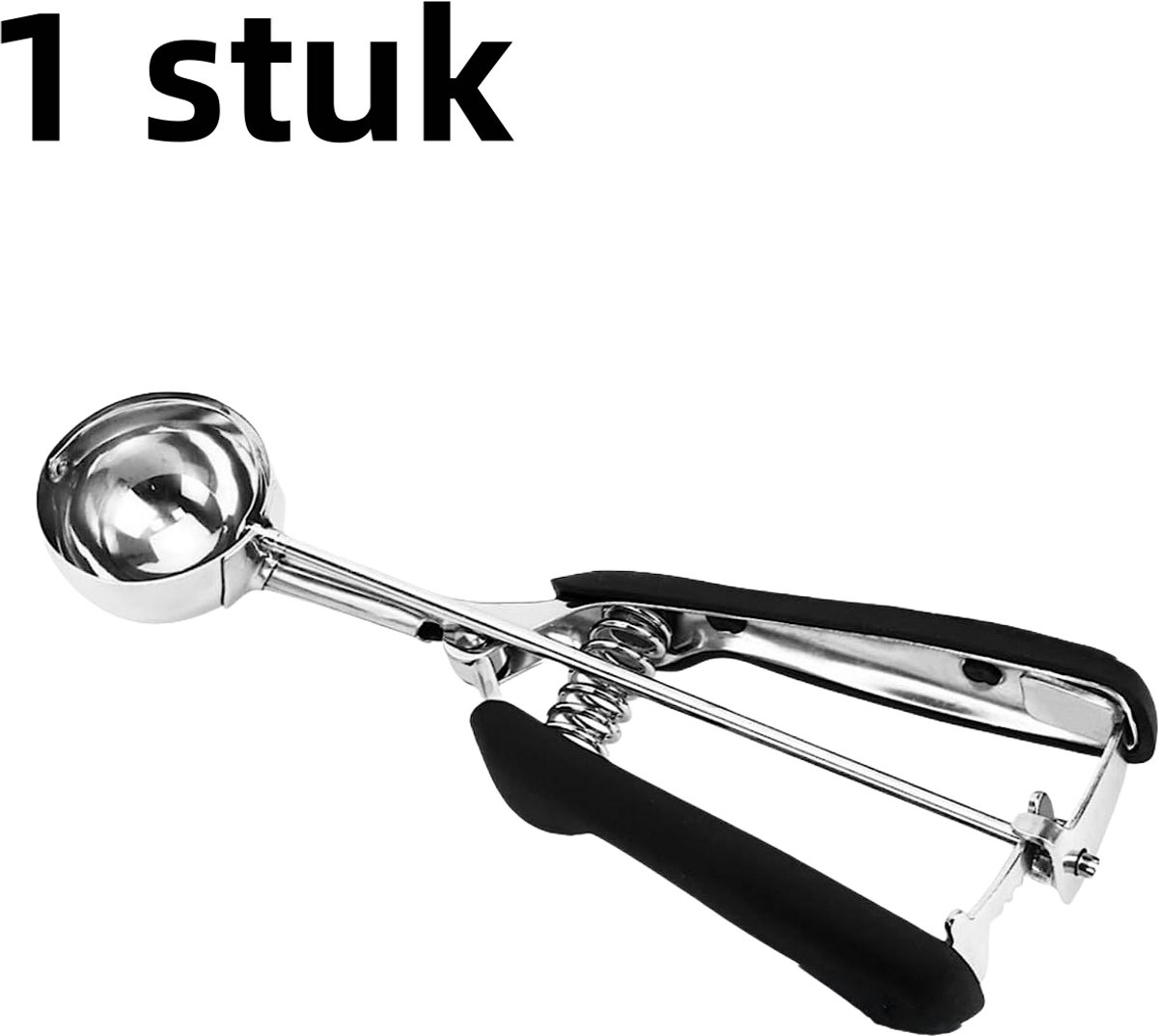 1 stuk - IJsbolvormer - IJsschepper - Koekjesschepper - Fruitschepper - Zwart