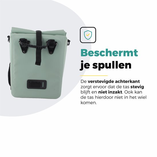 Voltano Fietstas 16L - Mint Groen - Enkele Pakaftas - 100% Waterdicht - Met Schouderband van Voltano — afbeelding 5