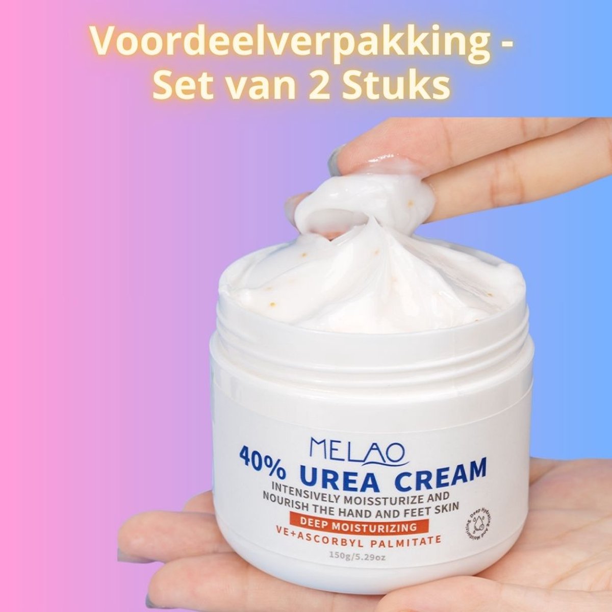 Urea Voetcrème 40% – Voordeelverpakking Duopack - Verzacht Verharde Huid - 150 g - Geconcentreerde Verzorging voor Hielen en Voeten - Voor Droge en Ruwe Huid - Intensieve Voetverzorging met Urea 40%