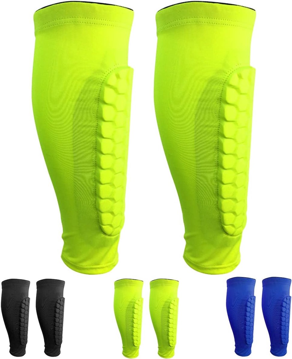 Scheenbeschermers - Voetbalscheenbeschermers - scheenbeschermers voetbal kind - scheenbeschermer bandjes - Premium beenbescherming met mouwen - Comfortabel en schokbestendig - Maat M - Geschikt voor training en wedstrijd - groente