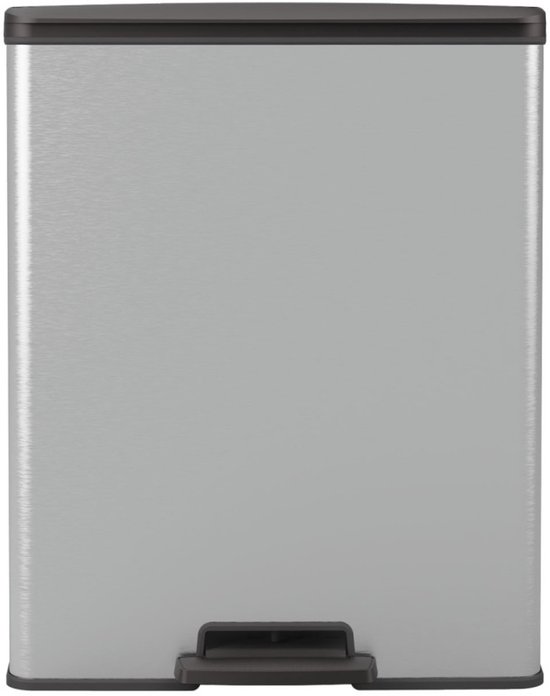Prullenbak Curver Decobin - 65L - Rectangulaire - Gris Métallisé - Plastique Recyclé