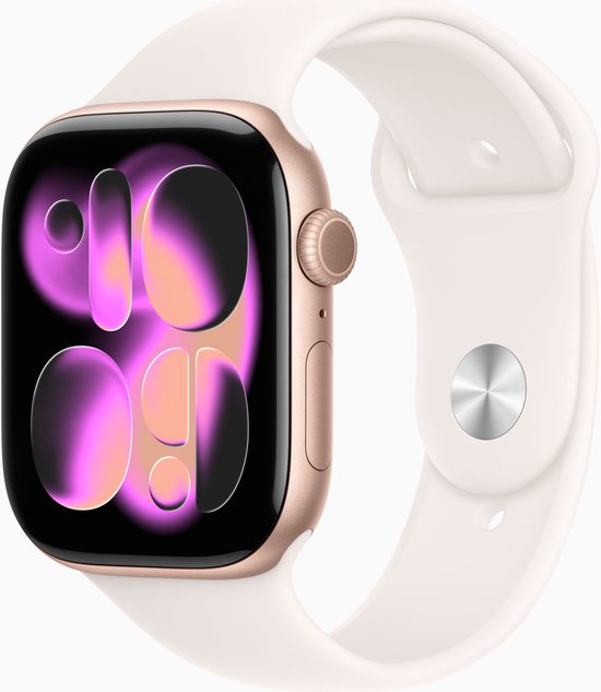 Apple Watch S11 Cellular 46mm Rose Gold Aluminium Case with Light Blush Sport Band - S/M