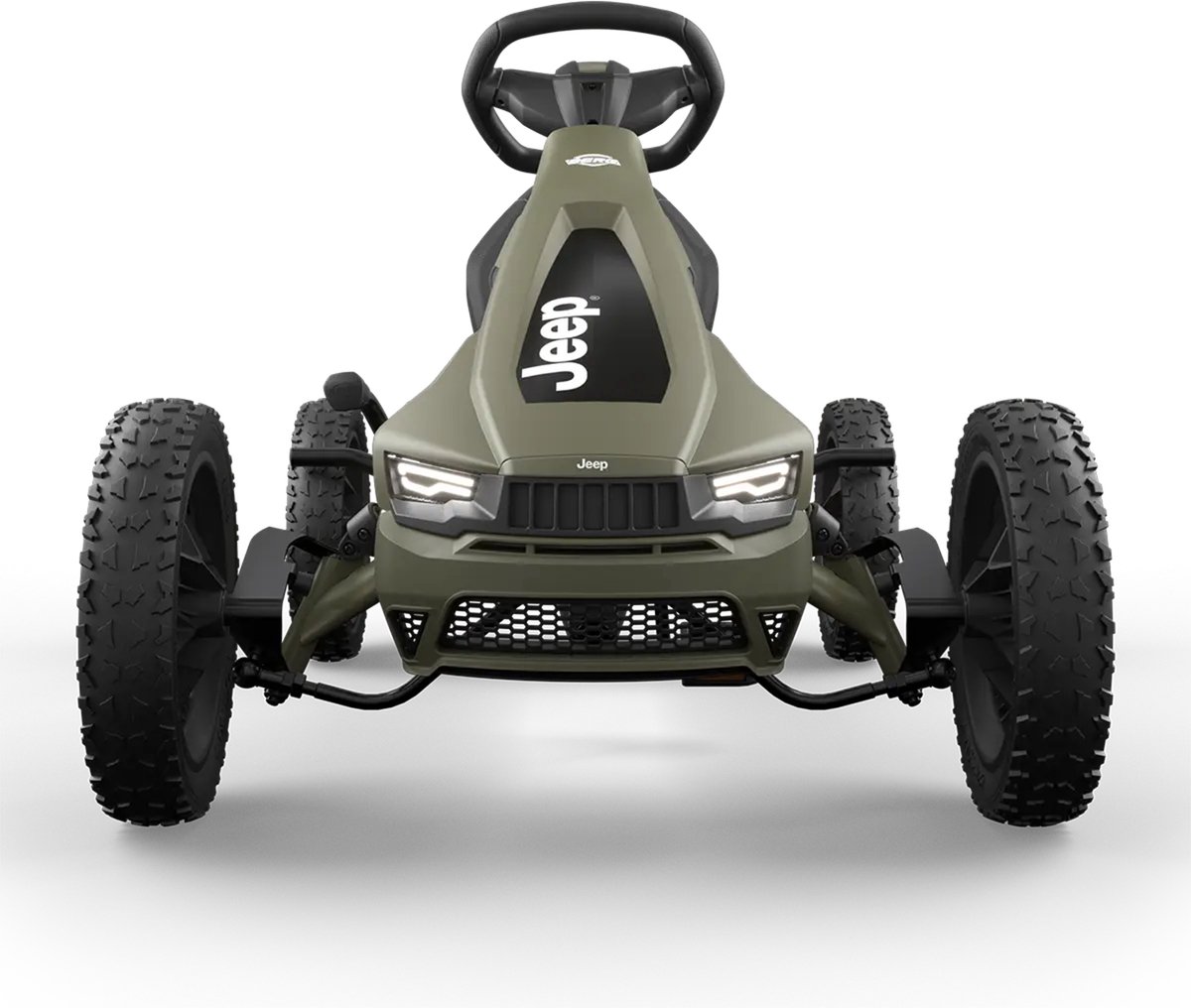 BERG Rally Jeep® Cherokee Skelter - Verstelbare stoel - Soundbox Race - LED Verlichting - 4+ Jaar - Groen — afbeelding 13