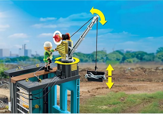 PLAYMOBIL City Action 71407 Graafmachine, 360° draaibare bak en steunpoten, speelgoed voor kinderen vanaf 4 jaar