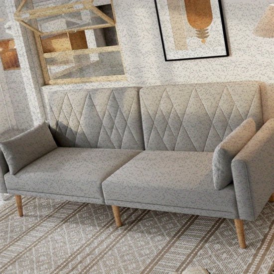 The Living Store Slaapbank 2-zits Crème Polyester - Om Te Bouwen Tot 2 Persoonsbed Slaapbank Sofa Bed Tweepersoonsbed Logeerbed Living Room Furniture
