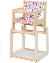 GOKI Poppenstoel - 2 In 1 Met Tafel - 25X24,5X47Cm - Hout En Tekstiel - 3 Jaar