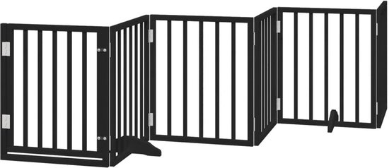 vidaXL - Clôture pour chien - pliable - 6 - panneaux - 300 - cm - bois de peuplier - noir