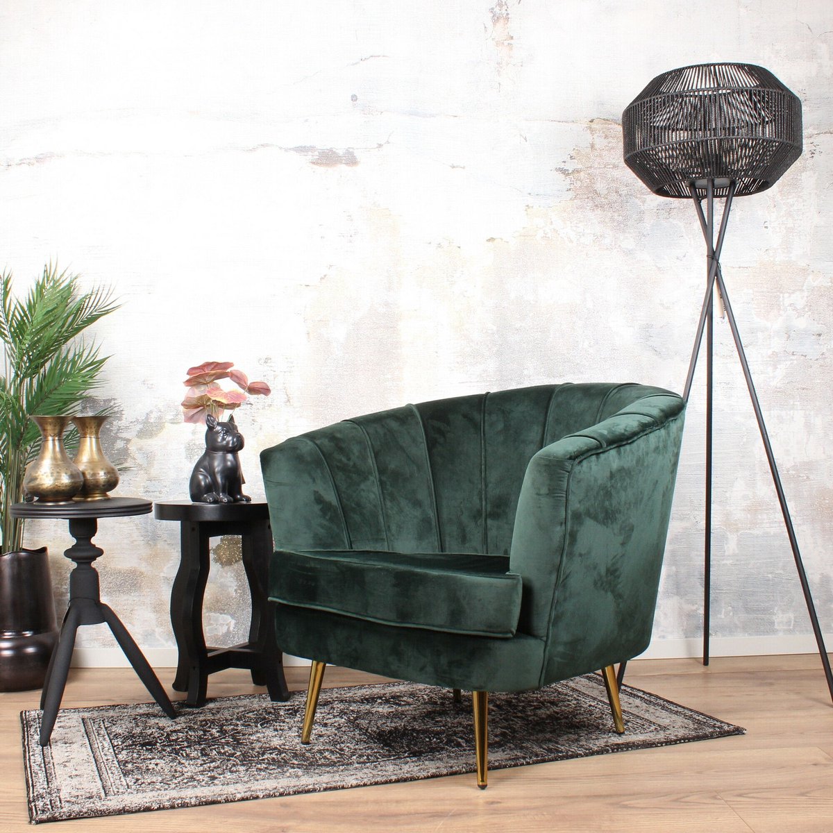 DS4U® Norah fauteuil velvet donkergroen