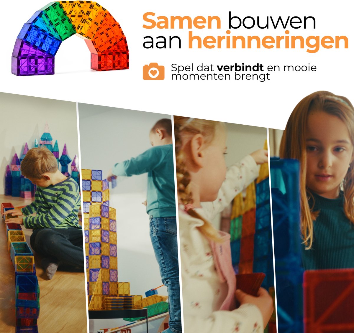 Magna Minds - Magnetic Tiles- Magnetisch Speelgoed – 120 stuks - Constructie speelgoed - Magnetische tegels - Montessori speelgoed - Magnetic toys - Magnetische bouwstenen - Speelgoed Kinderen — afbeelding 10