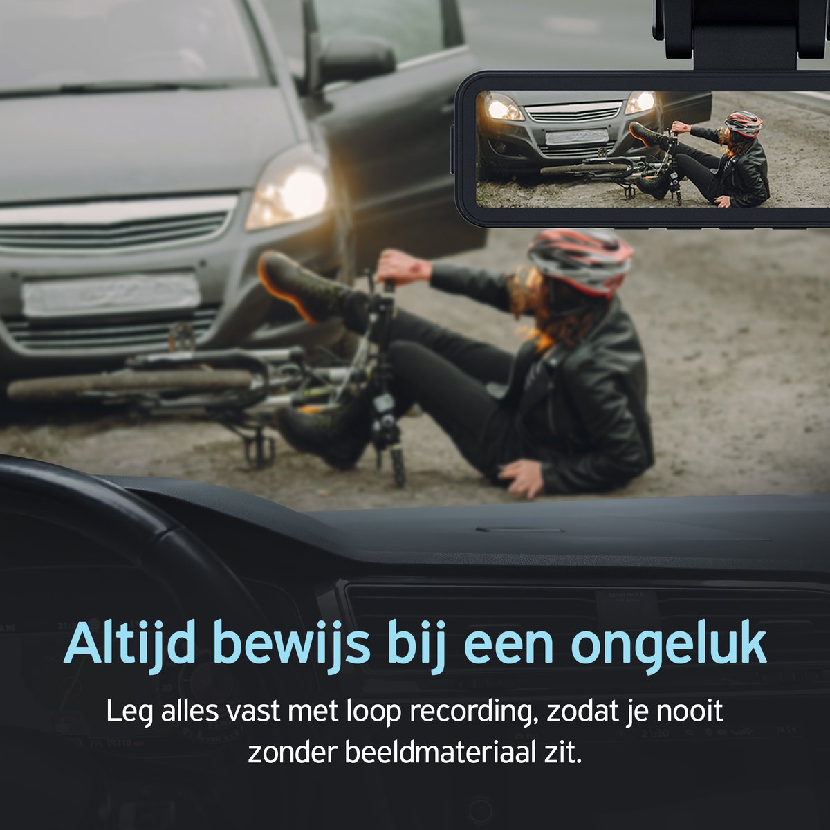 Norrmalm® Dashcam voor auto - 4K - WIFI - App (iOS & Android) - 64GB SD-Kart - Voor & achter camera - G-sensor - Loop opname - Zwart – foto 8
