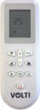 Witte afstandsbediening met digitaal display en knoppen voor de infrarood heater.