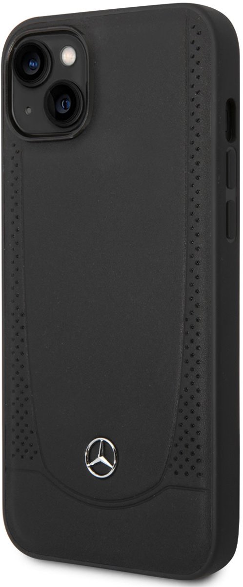 iPhone 14 Plus Backcase hoesje - Mercedes-Benz - Effen Zwart - Leer