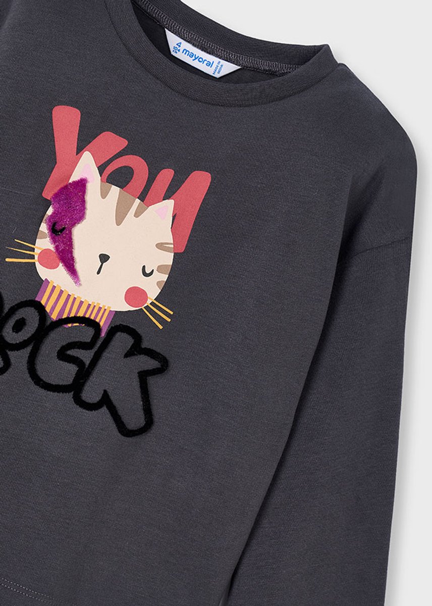 MAYORAL - Meisjes t-shirt - Maat 122 - Meisjes - GRIJS -