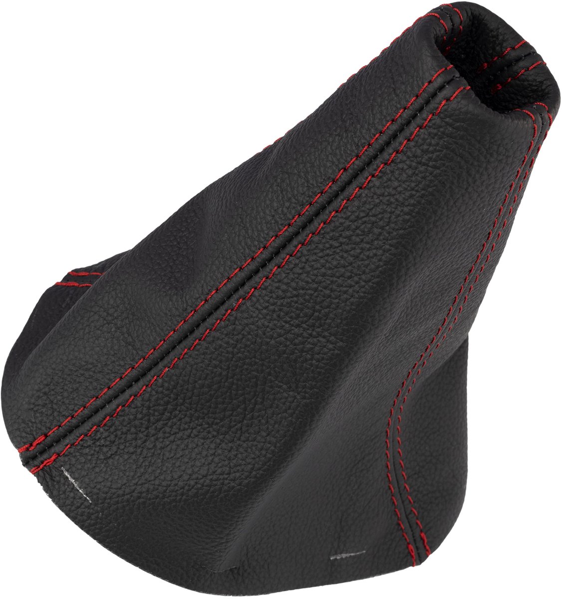 Aerzetix C66572 - Versnellingspookhoes van Echt Leer - Zwart met Rode Naad - Geschikt voor Kia Picanto 2004-2009 - Voor Handgeschakelde Versnellingsbak