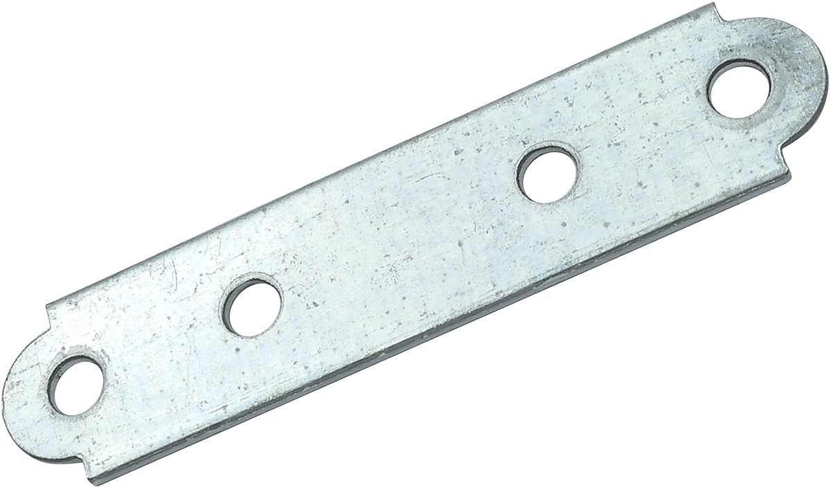 C50301 - Set van 100 - Bevestigingsplaat 58x14mm - Gaalvaniseerd staal - Hoogwaardige meubelverbinders