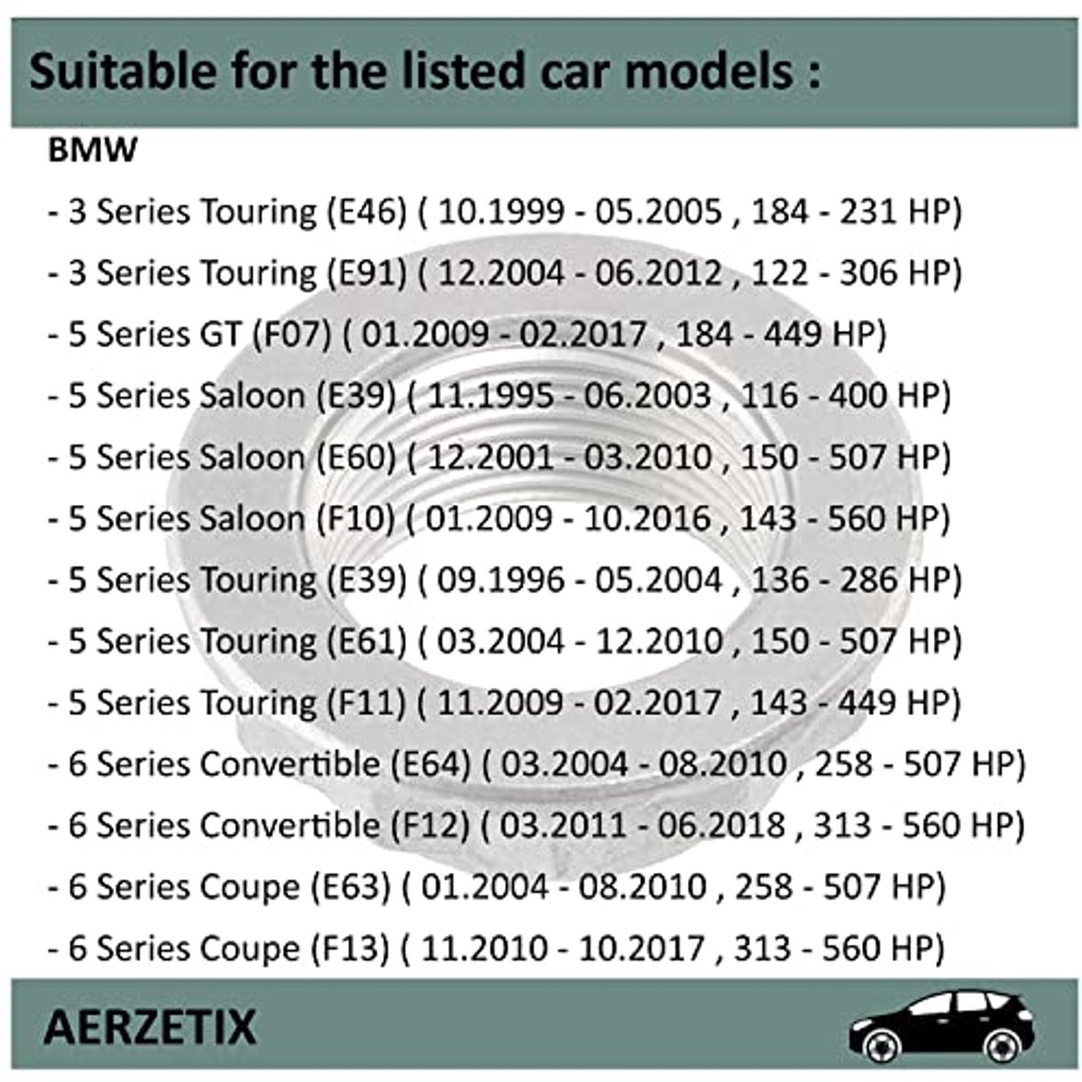 C66772 - Axlenut M27 - Dodecagonaal profiel - Geschikt voor BMW OE nummers 0412955, 1133785, 33410412955, 33411133785