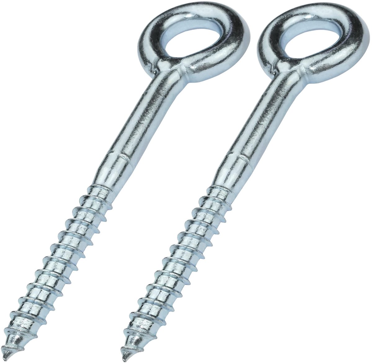 C58287 - Set van 2 schroefhaken met ringoog Ã˜12x120mm - wandmontage - verzinkt staal - zilver