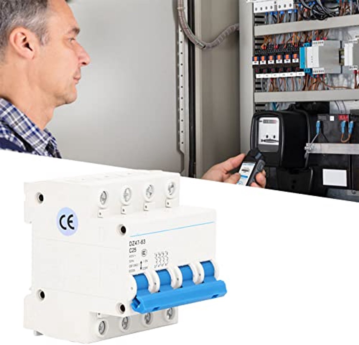 DZ4763 C25 4P Miniatuur Automatische Zekeringsschakelaar - 25A, 400V, 6000A Onderbreking Capaciteit