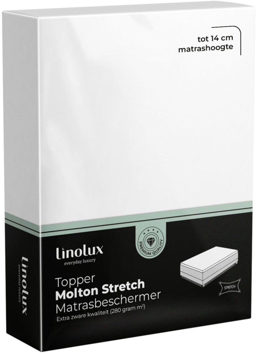 Linolux Molton Topper Hoeslaken Stretch de Luxe 180x210-200x220