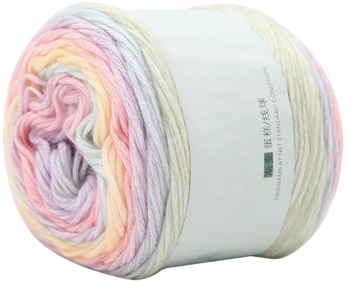 100g Bobble Gradient Garngroep - 100% Katoen - Multicolor, Zacht en Warm