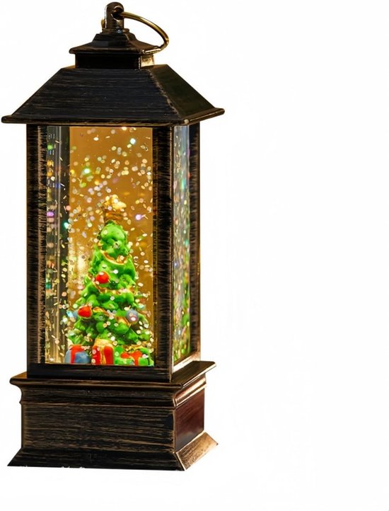 Kerst Windlantaarn - Kristallen Lantaarn - Fonkelende Herfst Sneeuwvlok Bol - Vallende Sneeuwvlok Water Lantaarn Decoratie - Geschikt voor Kerst Huis, Woonkamer