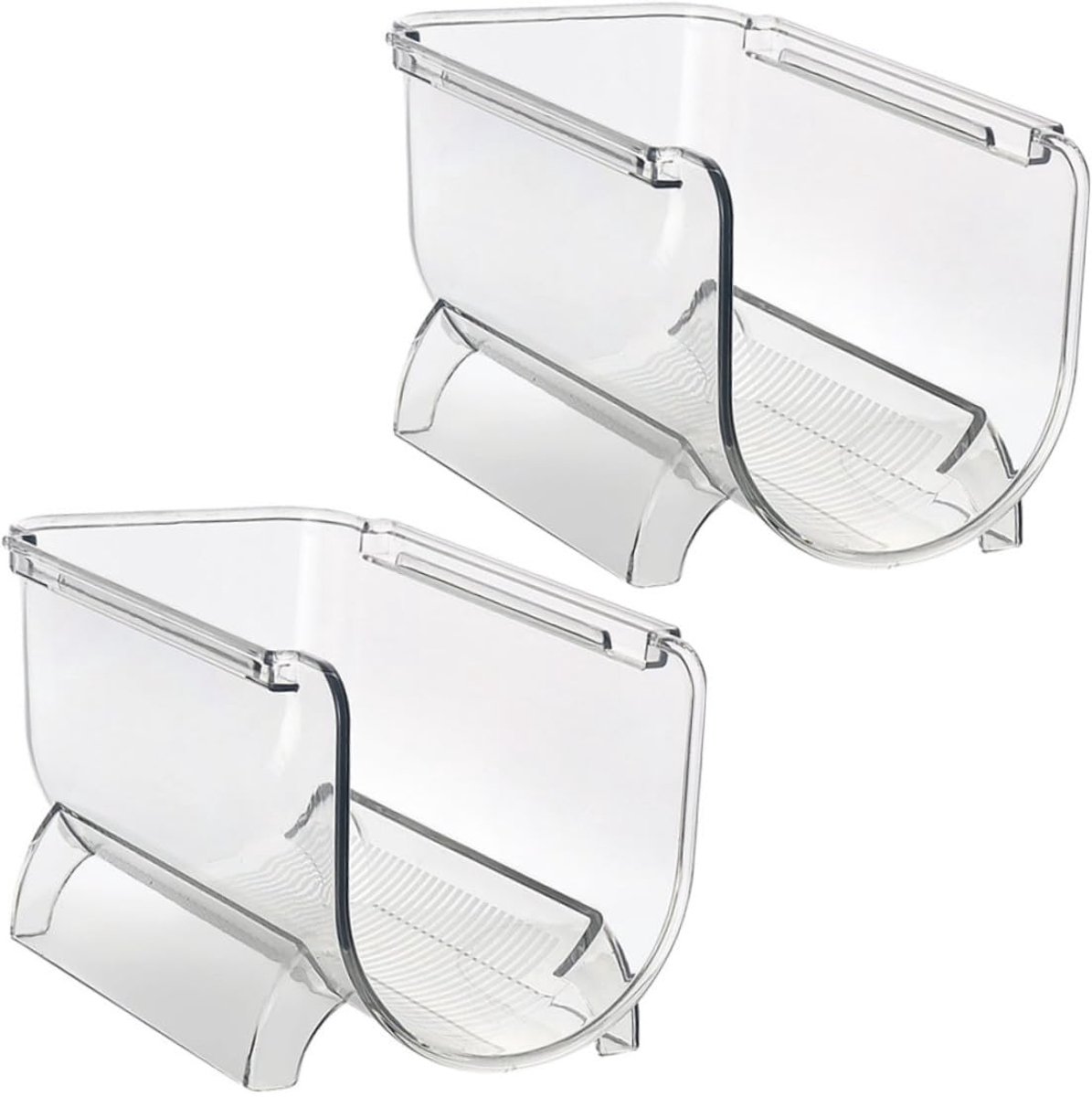 Stapelbare Flessenrek Organizer – Transparant PET, 2 Stuks, 20,7x11,5x10,6 cm, Water- en Wijnfleshouder voor Keuken, Bar & Woonkamer