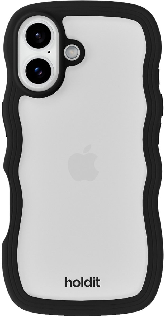 Holdit Wavy Case geschikt voor Apple iPhone 17 - Black / Transparent