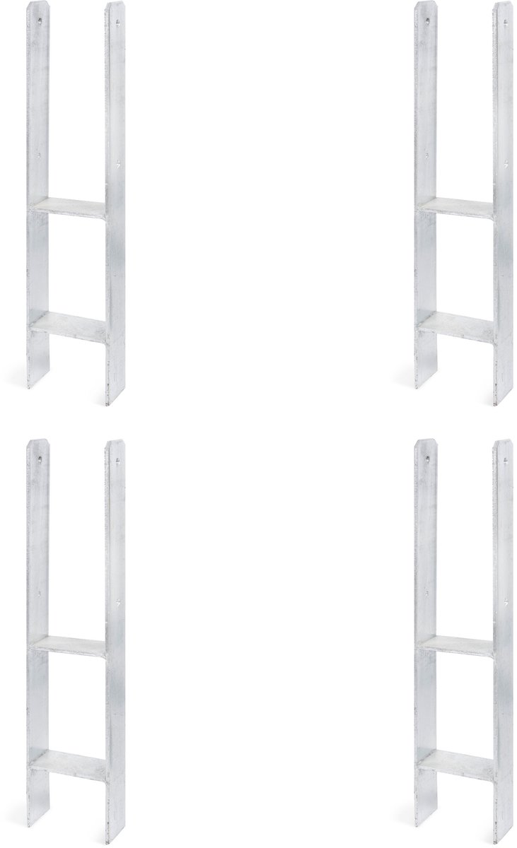 Alberts 4 x H-paaldrager, 121x600 mm, materiaaldikte 6 mm, diepte 60 mm, thermisch verzinkt