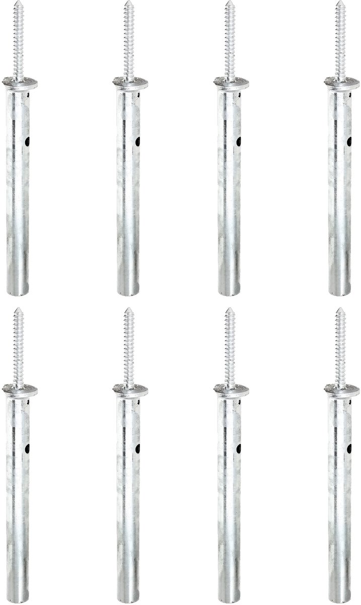 Alberts 8 x paaldrager, voor inbetonneren, Schraubenlänge 120 mm, buis-Ø 42 mm, thermisch verzinkt