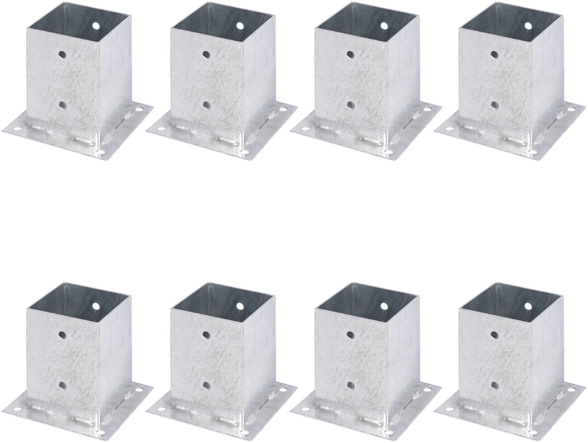 Alberts 8 x opschroefhuls voor vierkante houten palen, 101x101 mm, thermisch verzinkt, voor opschroeven
