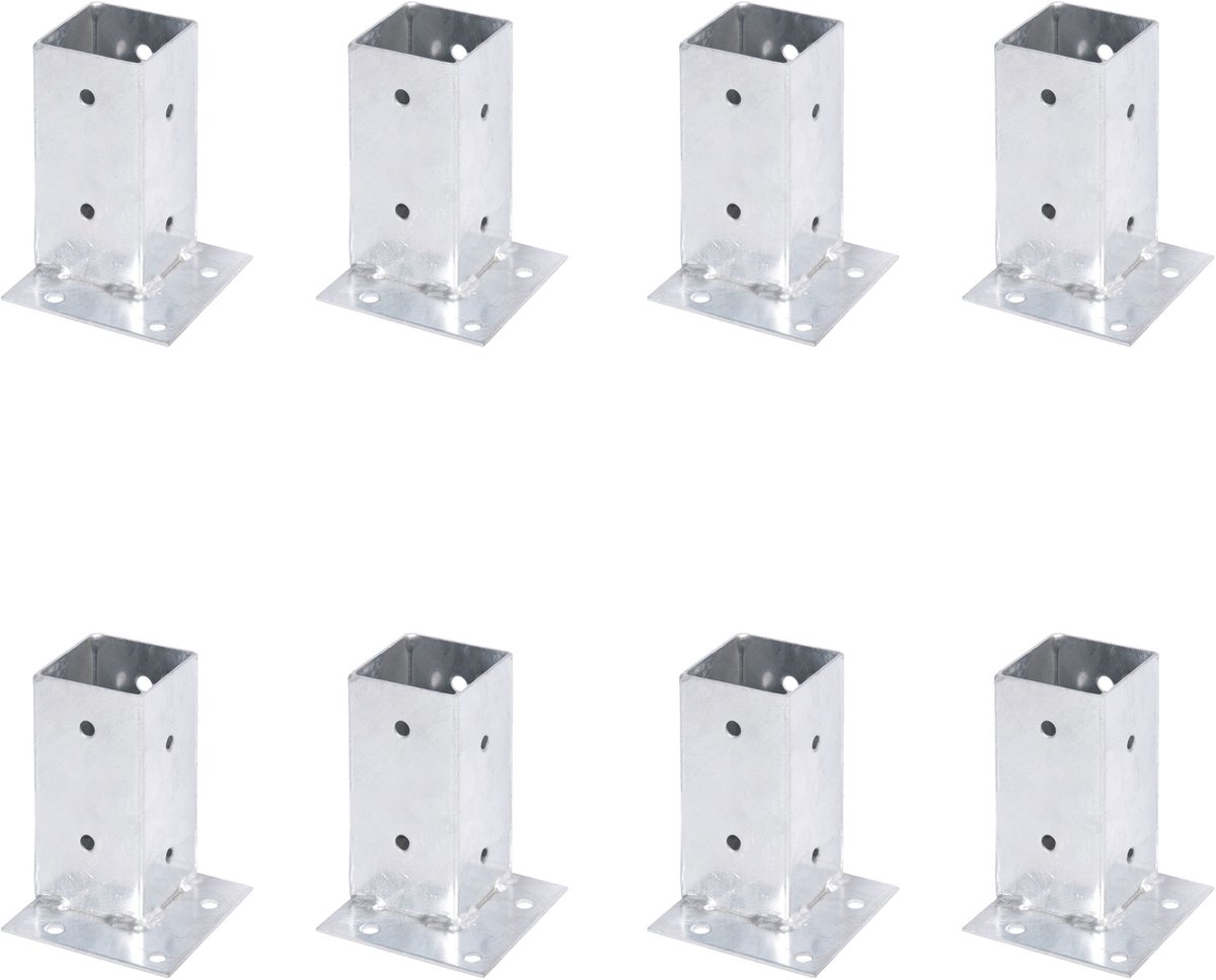Alberts 8 x opschroefhuls, Befestigung an Ecken, 71x71 mm, thermisch verzinkt, voor opschroeven