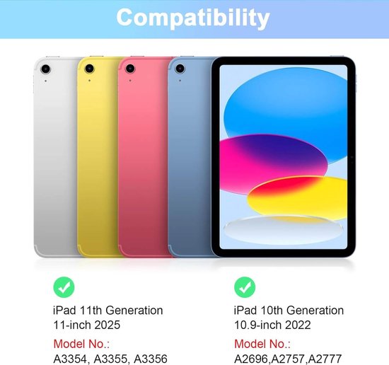 iPad 2025/2022 11/10.9 Inch Bluetooth Toetsenbord Magnetisch Wit iPad 2025/2022 11/10.9 Inch Bluetooth Toetsenbord Magnetisch Wit