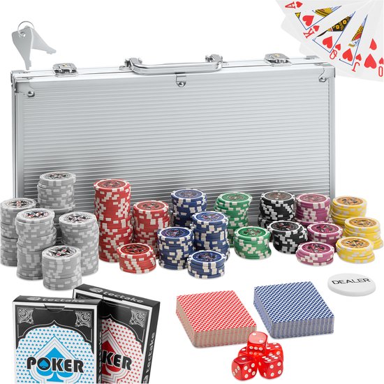 Malatec - Poker Set 300 Chips - Aluminium Koffer - Inclusief Speelmat