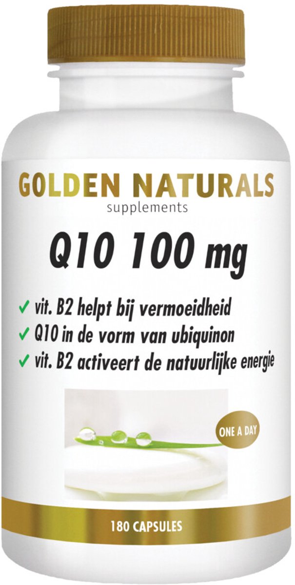 Golden Naturals - Q10 100mg - 2 x 180 vegacapsules - Voordeelverpakking
