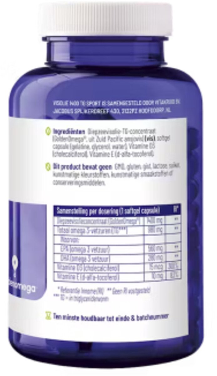 Vitakruid - Visolie Sport 1400TG - 2 x 90 softgels - Voordeelverpakking