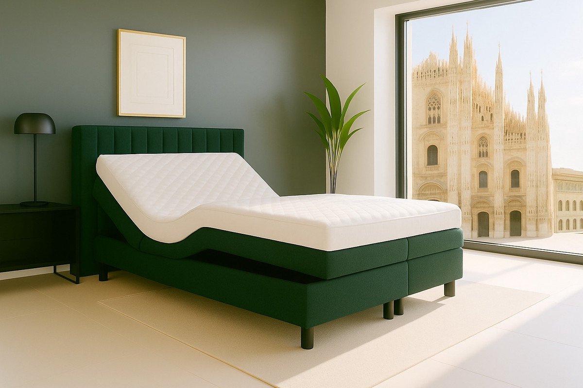 Boxspring FD Boxspring Milano Elektrisch verstelbaar 200x200 cm Donkergroen