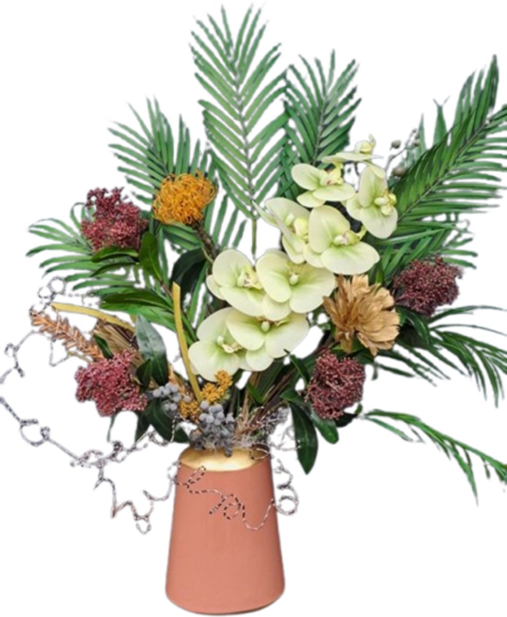 Kunstbloemen in vaas – Zijden nepboeket – Perfect cadeau verjaardag voor vrouw, moeder, zus