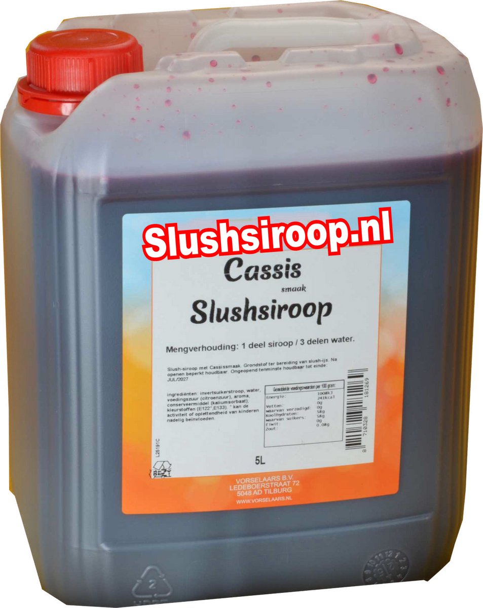 Slushsiroop CASSIS - tank met 5 liter - Vorselaars - MilaNNE